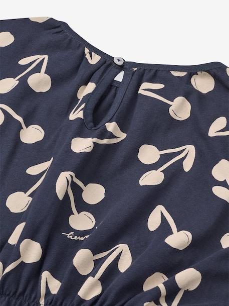 Sadia jurk met kersenmotieven marineblauw - vertbaudet enfant 