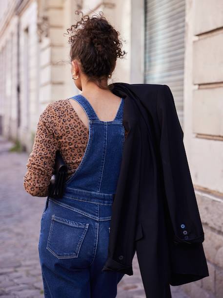 Salopette en jean de grossesse forme large denim brut - vertbaudet enfant 