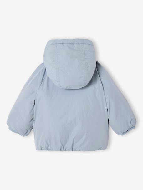 Donsjack voor baby met capuchon en fleecevoering ijsblauw - vertbaudet enfant 