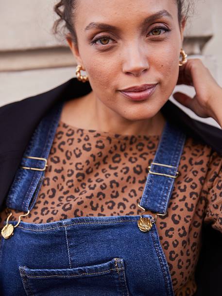 Wijde denim zwangerschapstuinbroek ENVIE DE FRAISE ongewassen denim - vertbaudet enfant 