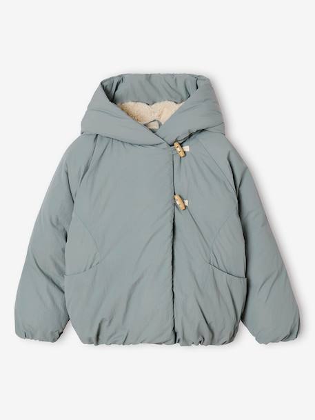 Fille-Manteau, veste-Doudoune fille croisée à capuche 