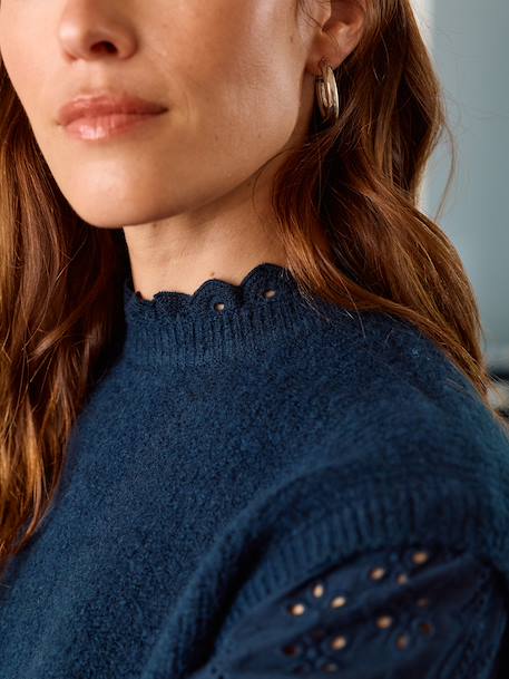 Pull de grossesse bi-matière marine - vertbaudet enfant 