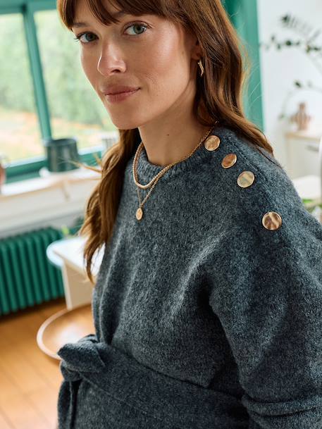 Robe courte en tricot avec laine grossesse anthracite - vertbaudet enfant 