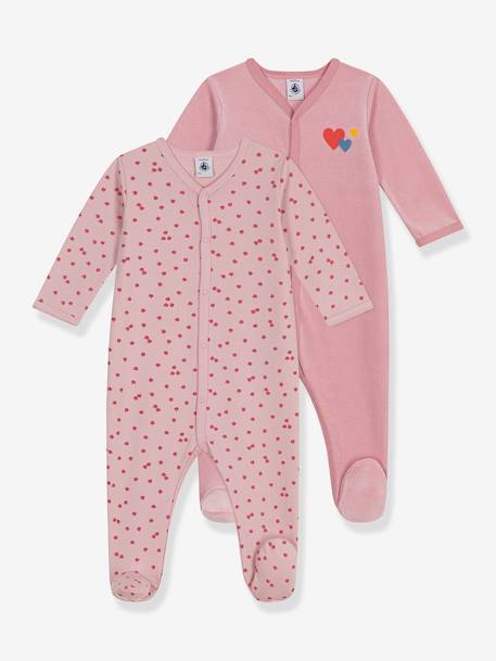 Lot de 2 pyjamas bébé en coton rose - vertbaudet enfant 