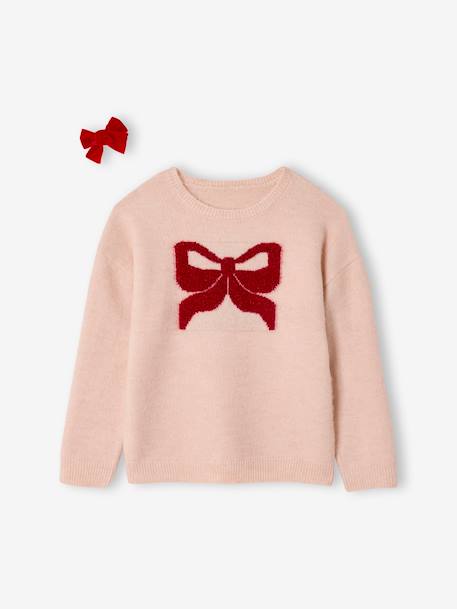 Fille-Pull, gilet, sweat-Coffret cadeau pull jacquard noël et accessoire fille