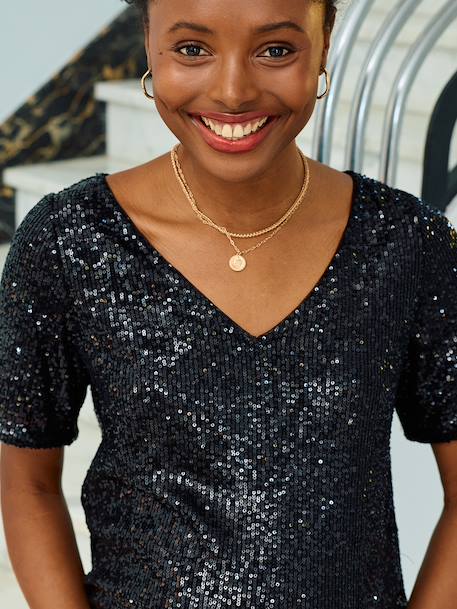 Robe de grossesse en sequins noir+or - vertbaudet enfant 