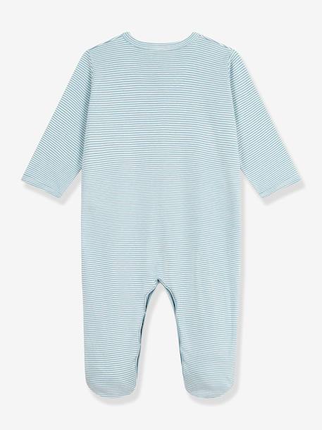 Pyjama voor baby's van katoen met ribfluwelen strepen PETIT BATEAU grijs - vertbaudet enfant 
