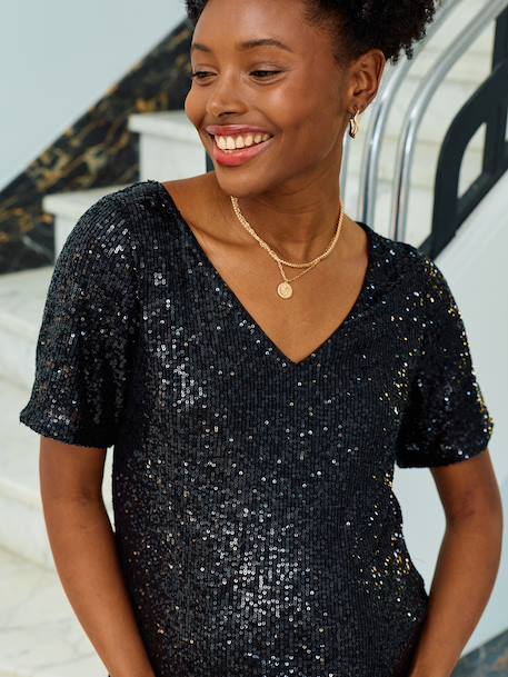 Robe de grossesse en sequins noir+or - vertbaudet enfant 