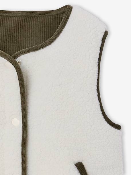 Gilet mixte sans manches réversible capsule famille écru - vertbaudet enfant 