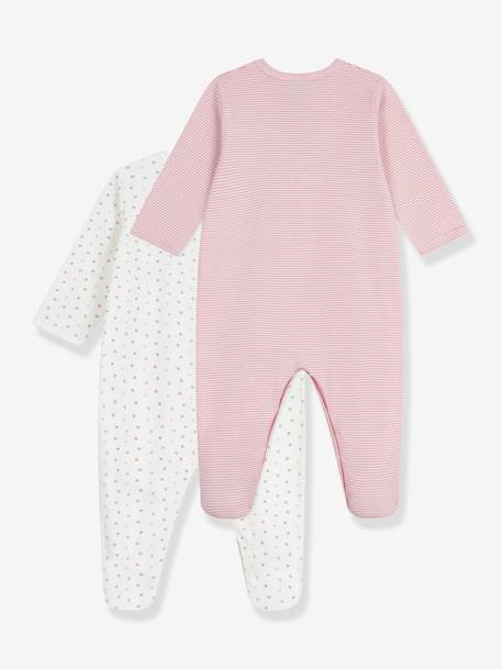 Lot de 2 pyjamas bébé en coton imprimé rose - vertbaudet enfant 