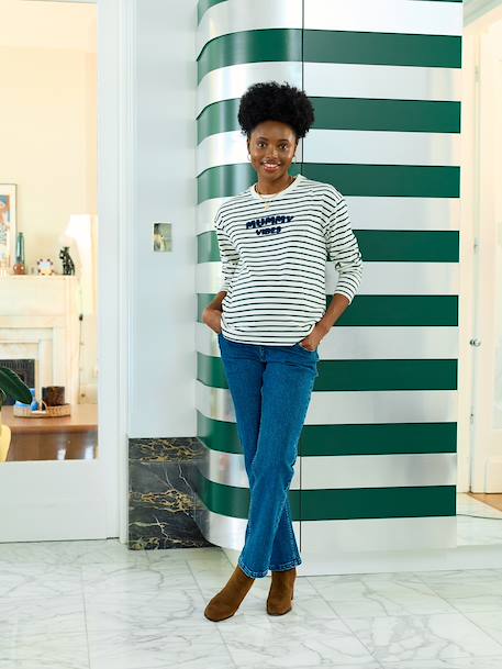 T-shirt zwangerschaps- en borstvoeding in biologisch katoen* groen+karamel - vertbaudet enfant 