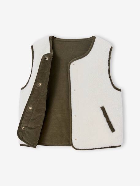 Gilet mixte sans manches réversible capsule famille écru - vertbaudet enfant 