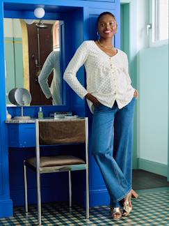 Vêtements de grossesse-Allaitement-T-shirt blouse maille jacquard grossesse et allaitement