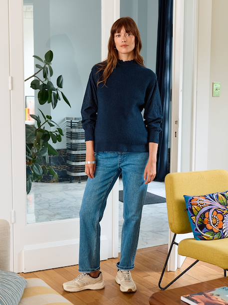 Pull de grossesse bi-matière marine - vertbaudet enfant 