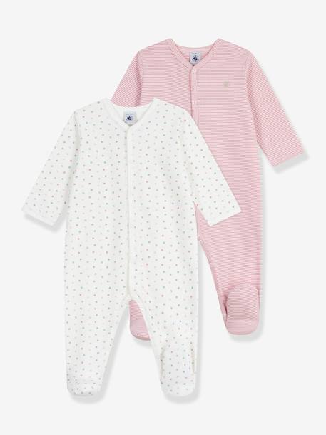 Lot de 2 pyjamas bébé en coton imprimé rose - vertbaudet enfant 