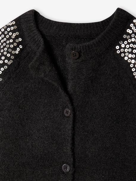 Gilet fille noël à sequins anthracite+écru - vertbaudet enfant 