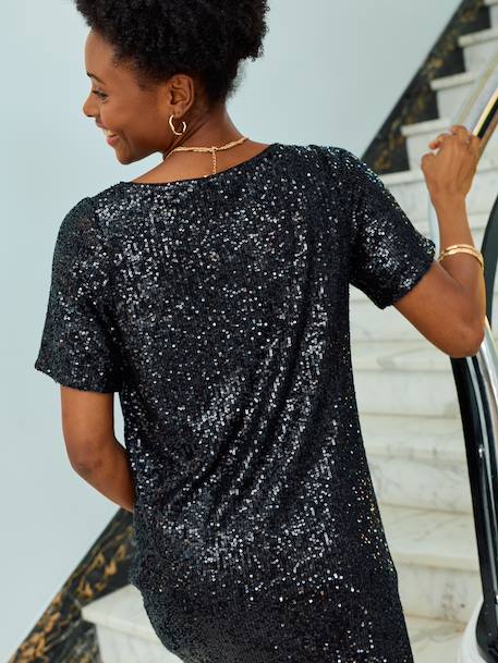 Robe de grossesse en sequins noir+or - vertbaudet enfant 