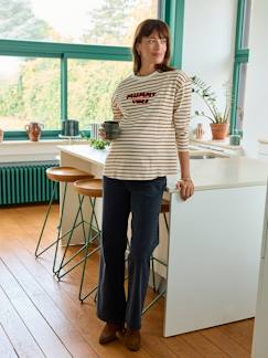 Vêtements de grossesse-T-shirt marinière grossesse et allaitement en coton biologique*