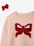 Kerstcadeauverpakking 'Renne' jacquard trui + 2 scrunchies voor meisjes ecru+lichtroze+roze (poederkleur) - vertbaudet enfant 
