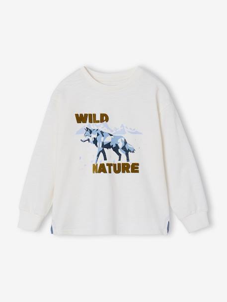 Tee-shirt manches longues garçon écru - vertbaudet enfant 