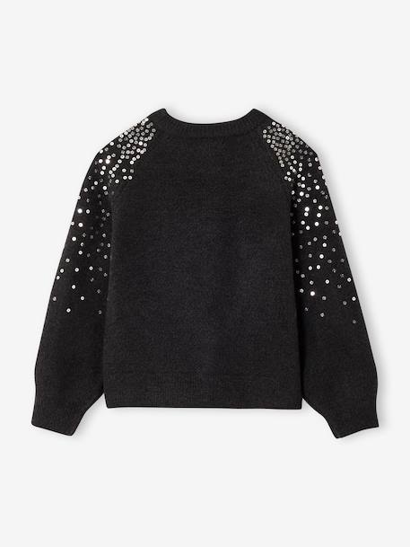 Kerstvestje met pailletten voor meisjes antraciet+ecru - vertbaudet enfant 