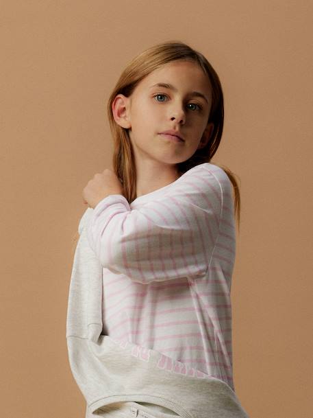 T-shirt fille à manches longues NKFLESLIE noir+rose - vertbaudet enfant 