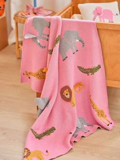 Linge de maison et décoration-Linge de lit bébé-Couverture en tricot pour bébé ANIMALS avec détails 3D rice, Rose