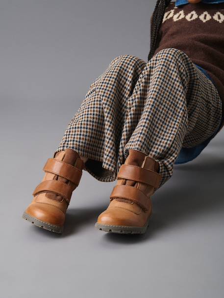 Bottines à doublure chaude TOKKER enfants Bundgaard pieds larges caramel+noir+olive - vertbaudet enfant 