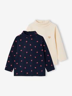 Bébé-T-shirt, sous-pull-Lot de 2 t-shirts col roulé bébé