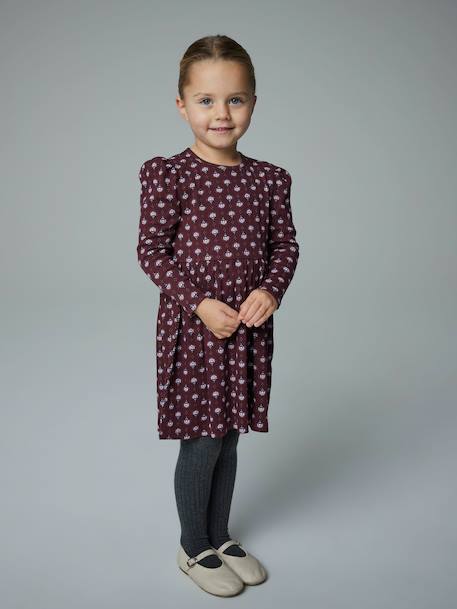 Meisjeskleding bordeauxrood+gemêleerd beige - vertbaudet enfant 