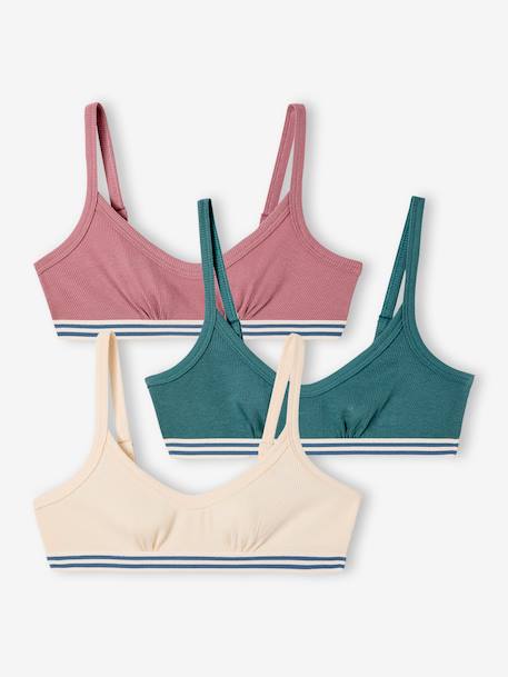 Lot de 3 Brassières Fille Unies Jonen écru - vertbaudet enfant 