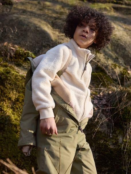 Veste en polaire Teddy avec fermeture éclair enfants MATCEDRIC MINI A TURE bleu foncé+écru+lilas poudré+vert - vertbaudet enfant 