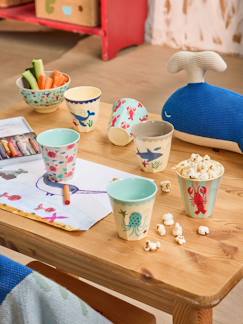 Puériculture-Repas-Lot de 6 petits gobelets en mélamine BLUE OCEAN rice, 160 ml