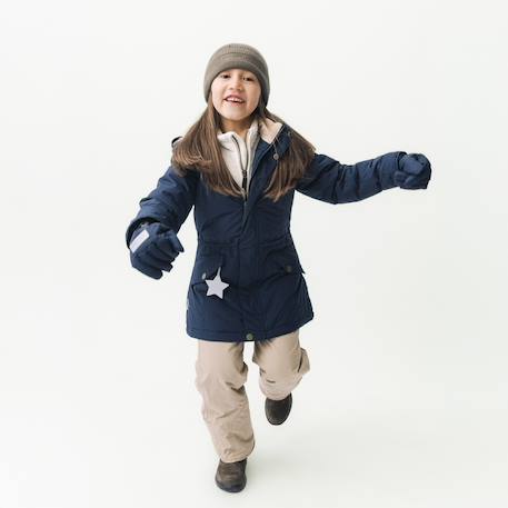 Veste d'hiver avec doublure polaire MATVIKANIA fille MINI A TURE bleu foncé+prune - vertbaudet enfant 