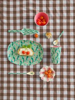 Puériculture-Repas-Assiette rectangulaire en mélamine PEACOCK POWER rice