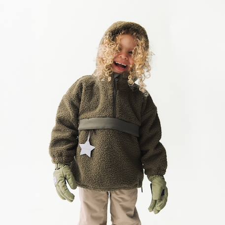 Anorak en polaire Teddy MATARMAN enfants MINI A TURE olive - vertbaudet enfant 