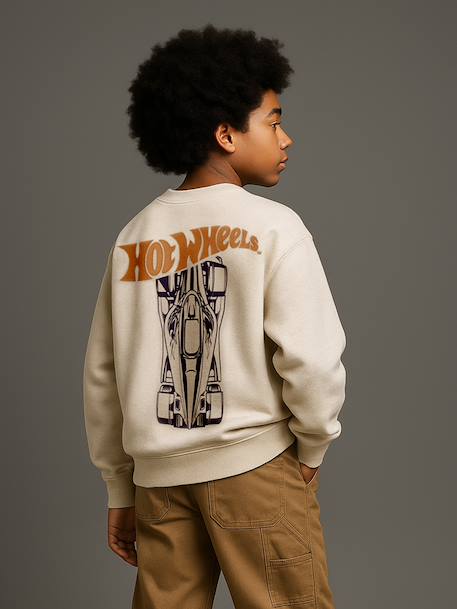 Mattel® HOT WHEELS sweater voor jongens gemêleerd beige - vertbaudet enfant 
