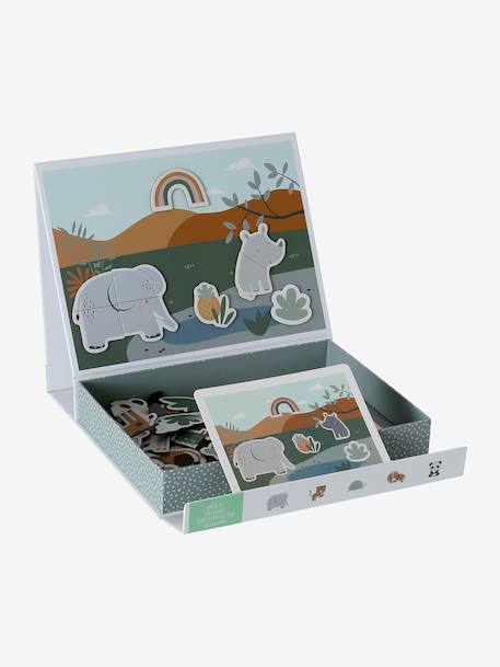 Doos met magnetische dieren TANZANIE geel - vertbaudet enfant 