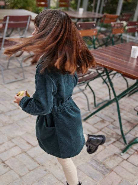 Robe en velours fille mauve+vert sapin - vertbaudet enfant 