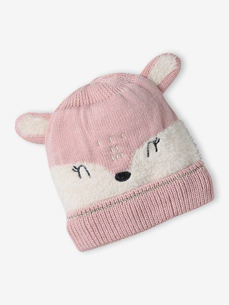 Coffret Noël fille bonnet + snood + moufles/mitaines bichette rose poudré - vertbaudet enfant 