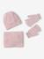 Coffret Noël fille bonnet + snood + moufles/gants rose poudré - vertbaudet enfant 