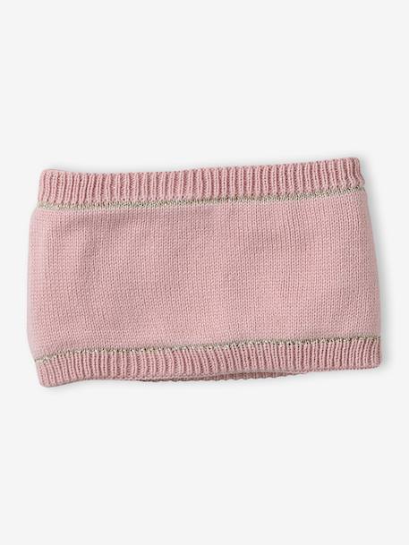 Coffret Noël fille bonnet + snood + moufles/mitaines bichette rose poudré - vertbaudet enfant 