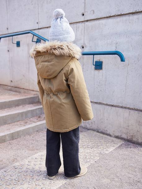 3-in-1 parka met capuchon meisje DARK GREEN+groengrijs+kaki+PURPLE DARK - vertbaudet enfant 