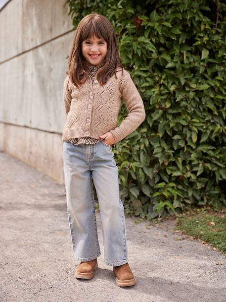 Jean fille large bleu moyen+denim black+denim brut+denim gris+stone - vertbaudet enfant 