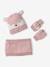 Coffret Noël fille bonnet + snood + moufles/mitaines bichette rose poudré - vertbaudet enfant 