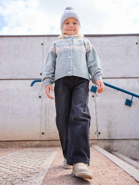 Jean fille large bleu moyen+denim black+denim brut+denim gris+stone - vertbaudet enfant 