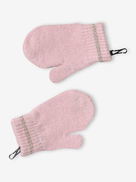 Kerstcadeauset voor meisjes muts + snood + wanten/handschoenen roze (poederkleur) - vertbaudet enfant 