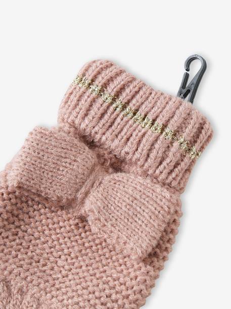 Coffret noël bébé bonnet snood moufles rose poudré - vertbaudet enfant 