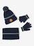 Coffret Noël bonnet renne + snood + moufles/gants garçon marine - vertbaudet enfant 