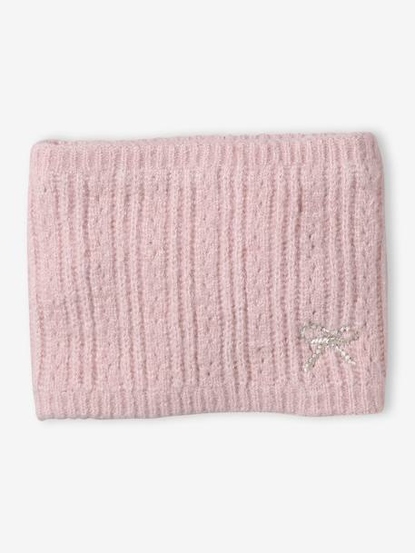 Coffret Noël fille bonnet + snood + moufles/gants rose poudré - vertbaudet enfant 